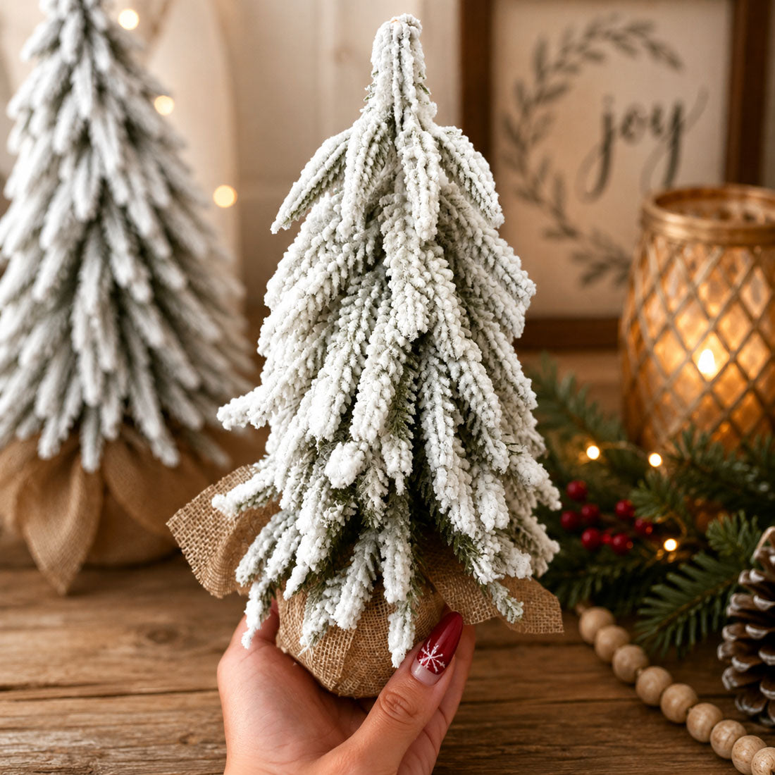 Flocked Mini Christmas Trees
