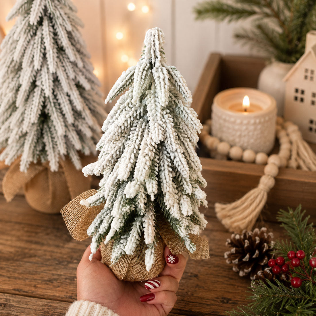 Flocked Mini Christmas Trees