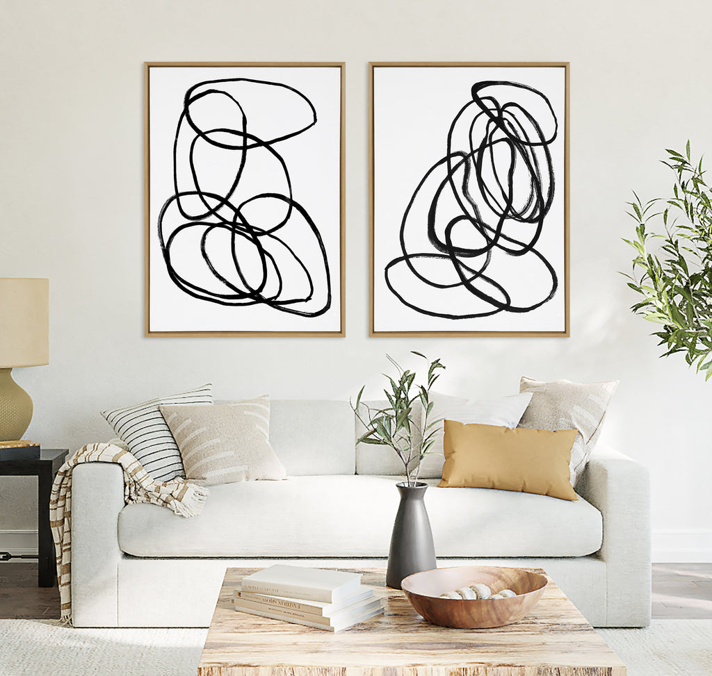 Sylvie Ring of Light and Ring of Light 2 Framed Canvas Art Set by Nikki Chu