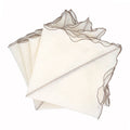 Milano Linen Napkins With Khaki Ruffled Edges Set of 4