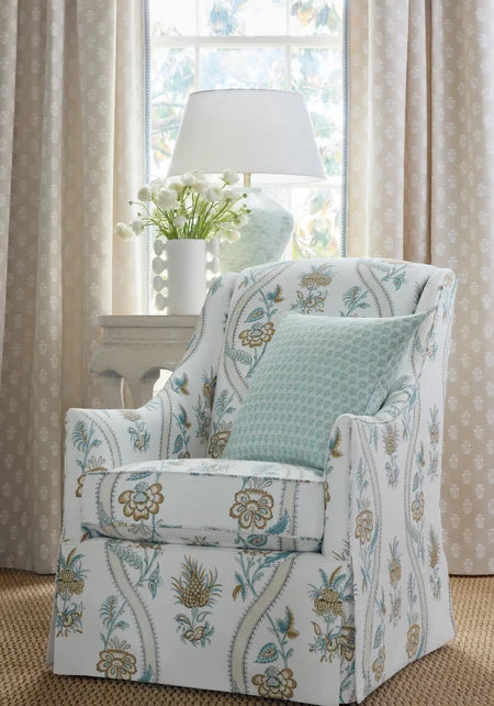 Mimi Floral Pillow Cover in Sky, Thibaut Pillows