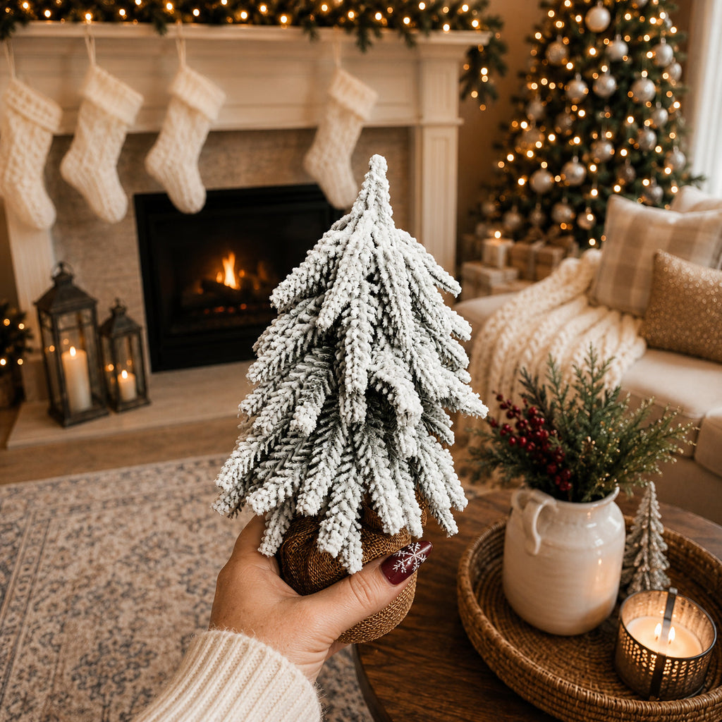 Flocked Mini Christmas Trees