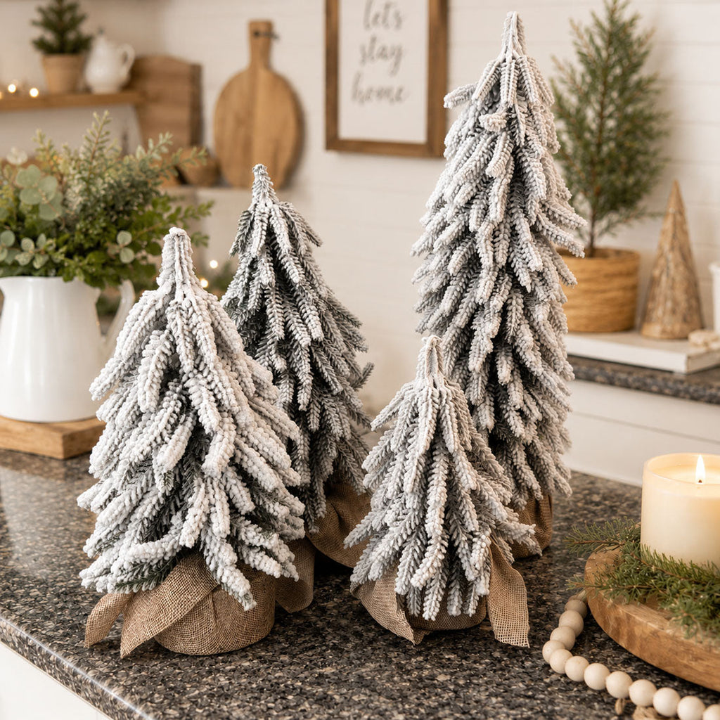 Flocked Mini Christmas Trees