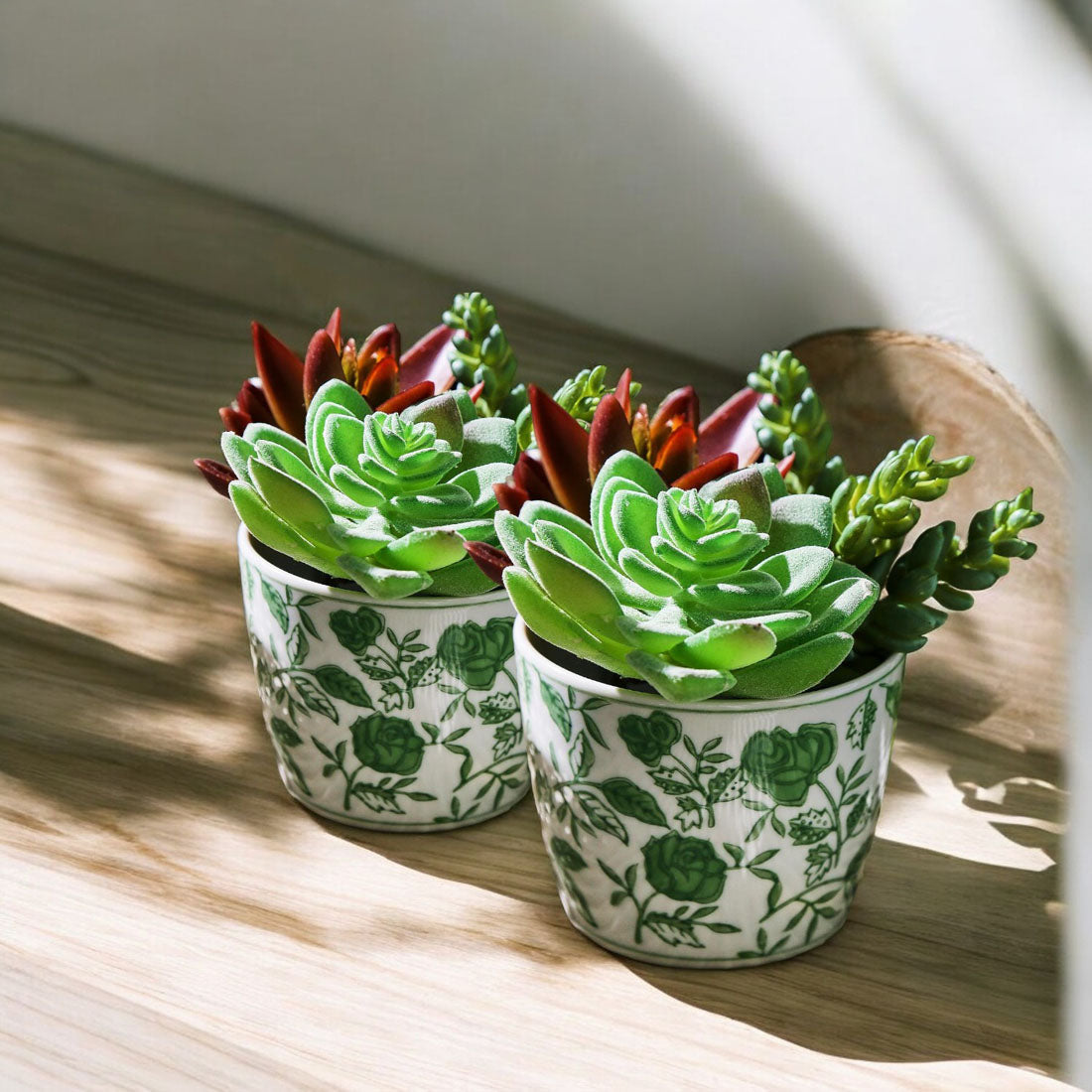 Mini Green Porcelain Cachepots — Set of 6