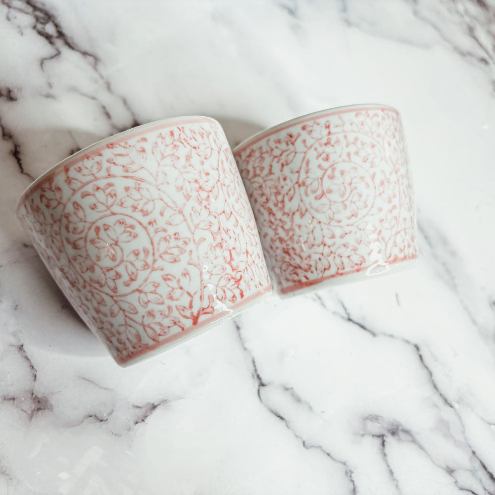 Mini Pink Hand-Painted Porcelain Cachepots