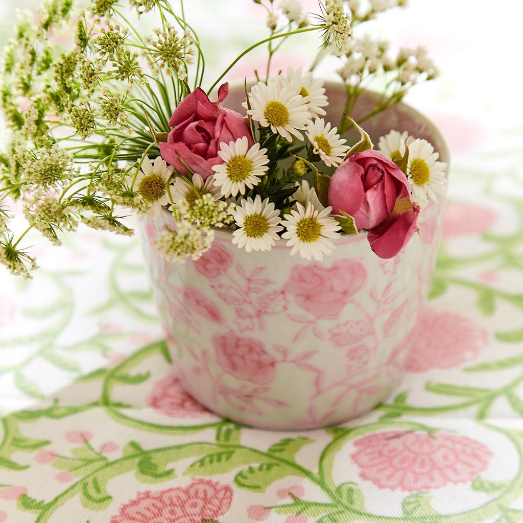 Mini Pink Hand-Painted Porcelain Cachepots
