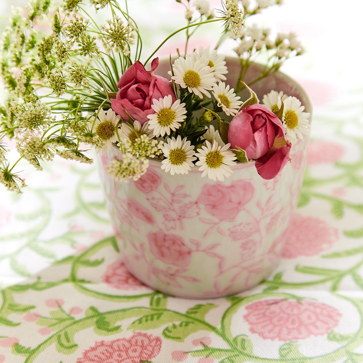Mini Pink Hand-Painted Porcelain Cachepots