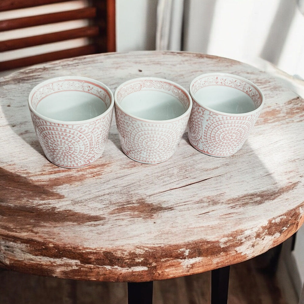 Mini Pink Hand-Painted Porcelain Cachepots