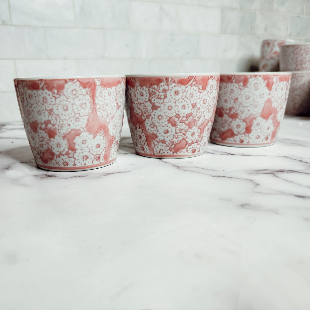 Mini Pink Hand-Painted Porcelain Cachepots