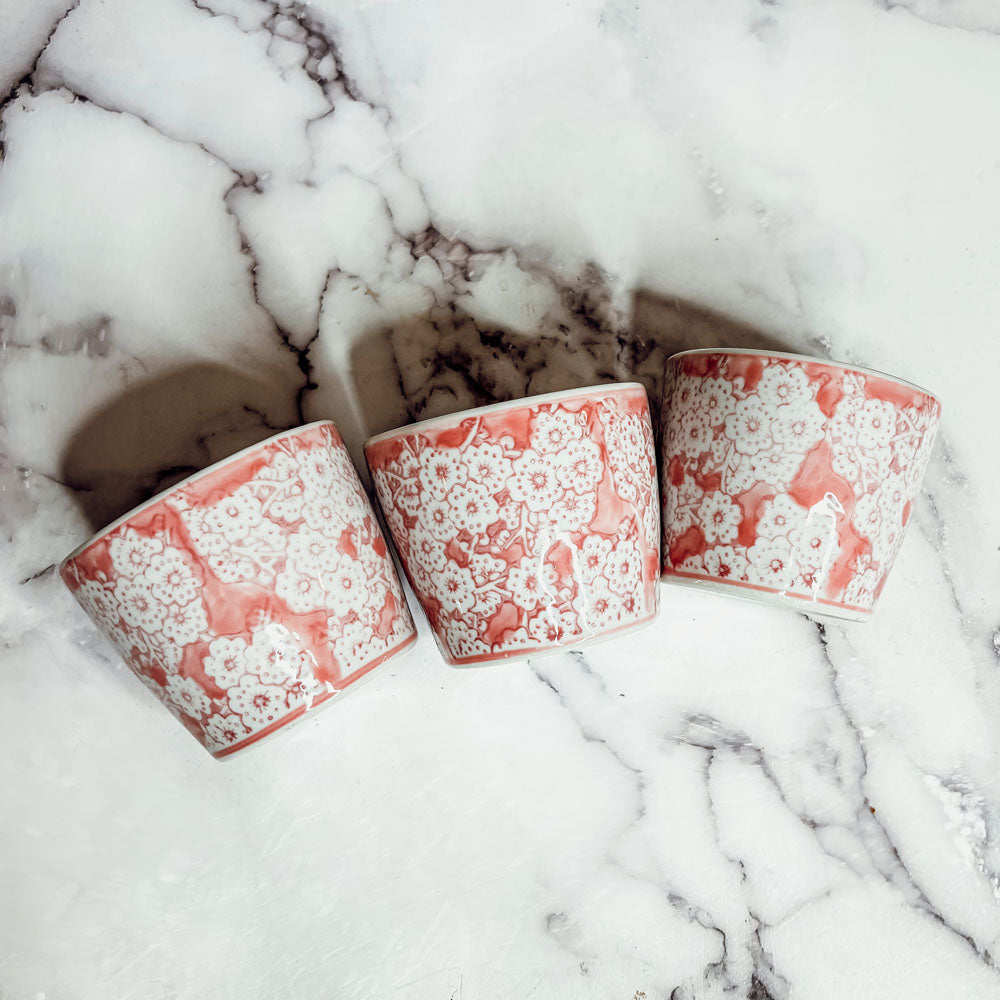 Mini Pink Hand-Painted Porcelain Cachepots