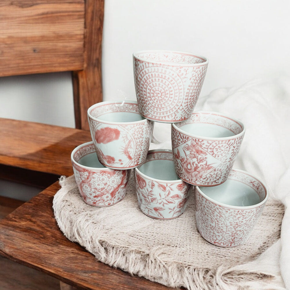 Mini Pink Hand-Painted Porcelain Cachepots
