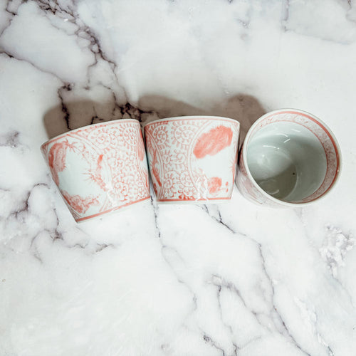 Mini Pink Hand-Painted Porcelain Cachepots