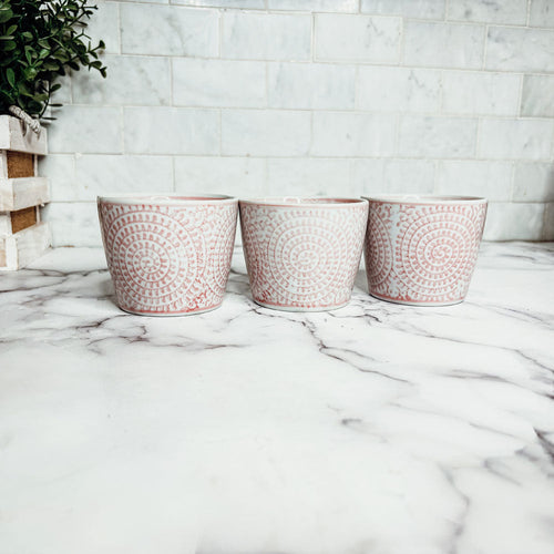 Mini Pink Hand-Painted Porcelain Cachepots