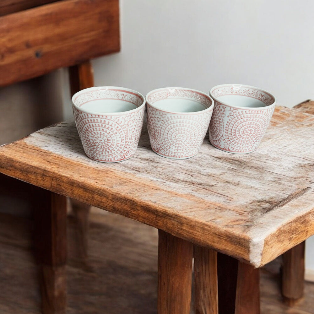 Mini Pink Hand-Painted Porcelain Cachepots