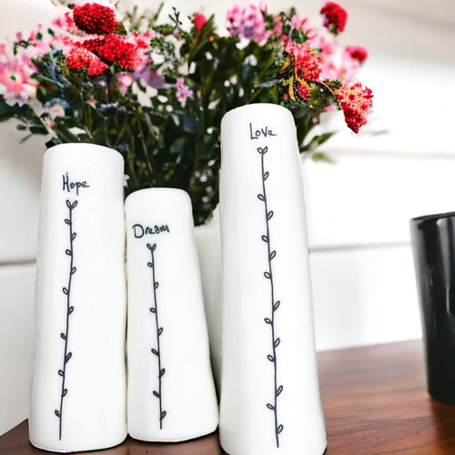 Mini Porcelain Bud Vase Gift Set — Set of 3