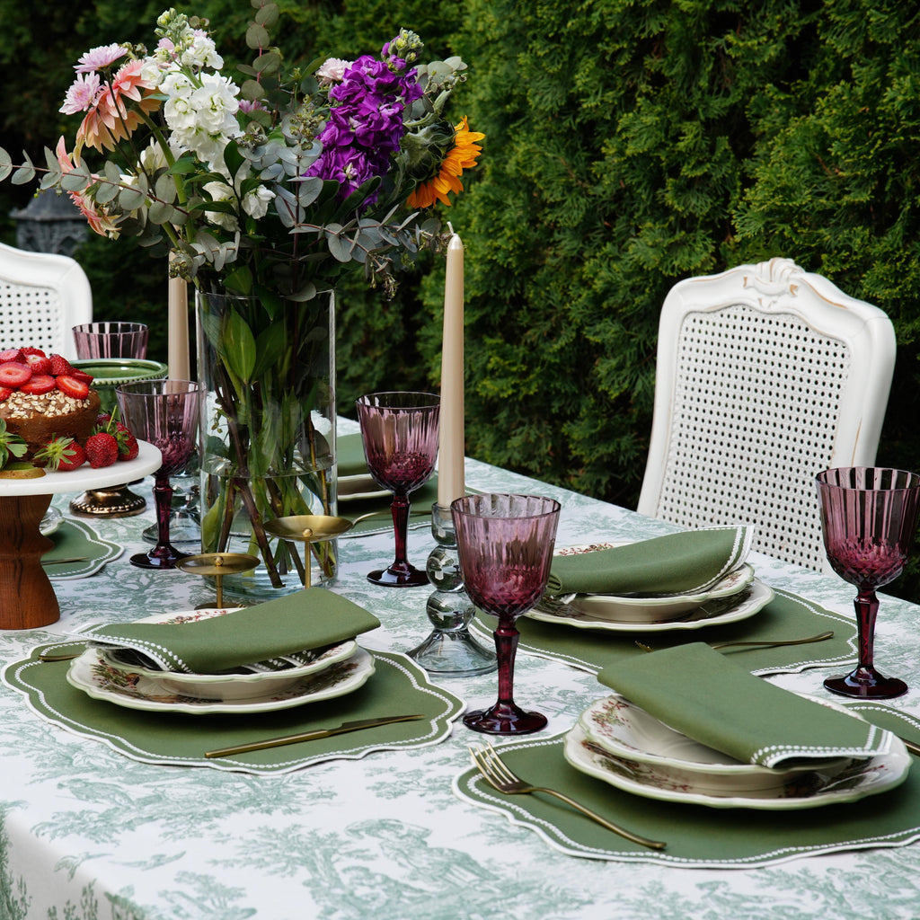 MIRELI GREEN RECTANGLE PLACEMAT & NAPKIN SET (Set Of 4)