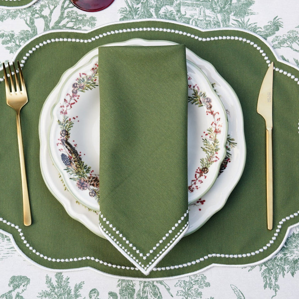 MIRELI GREEN RECTANGLE PLACEMAT & NAPKIN SET (Set Of 4)