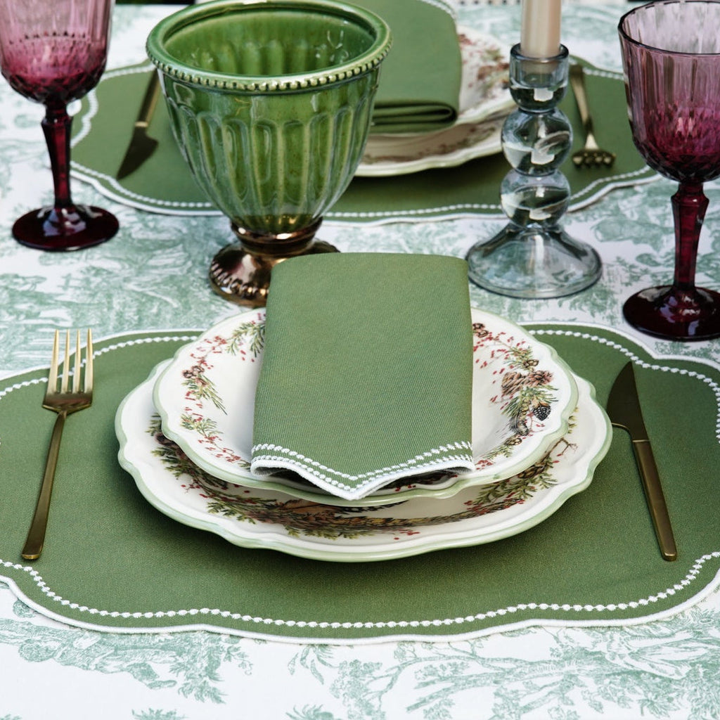MIRELI GREEN RECTANGLE PLACEMAT & NAPKIN SET (Set Of 4)