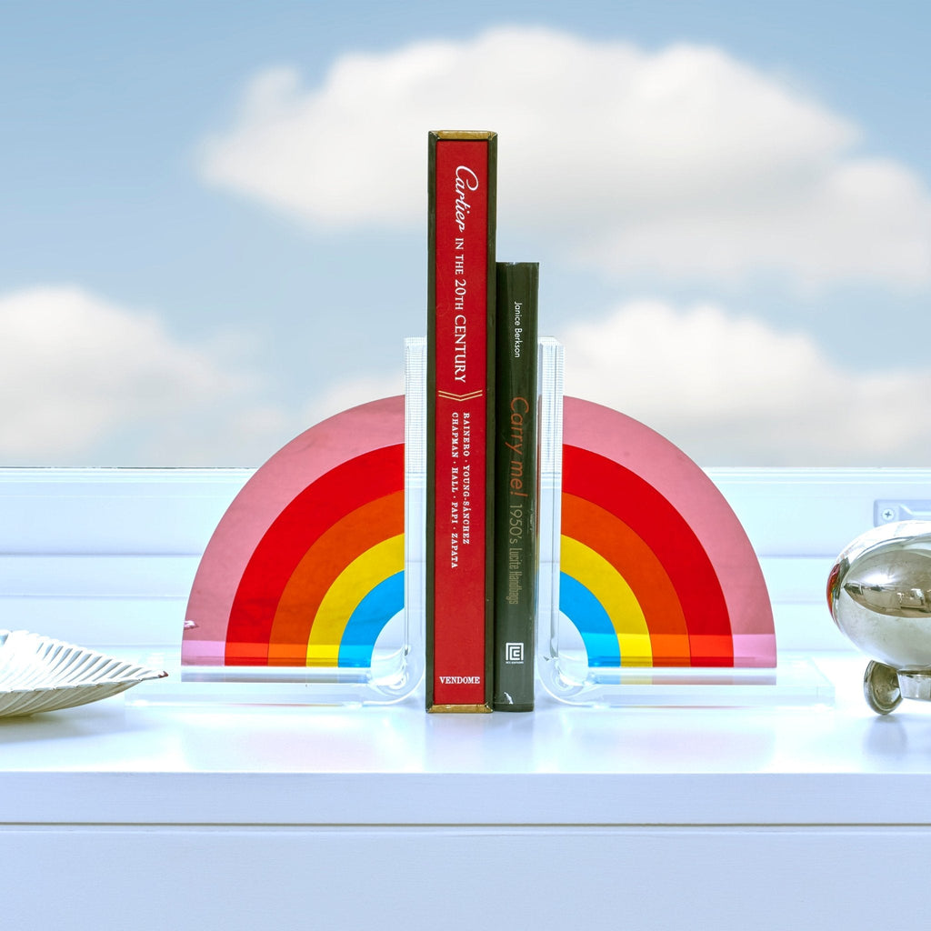 Mirrored Rainbow Acrylic Bookends