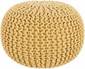 Yablanitsa Mustard Knitted Cotton Pouf
