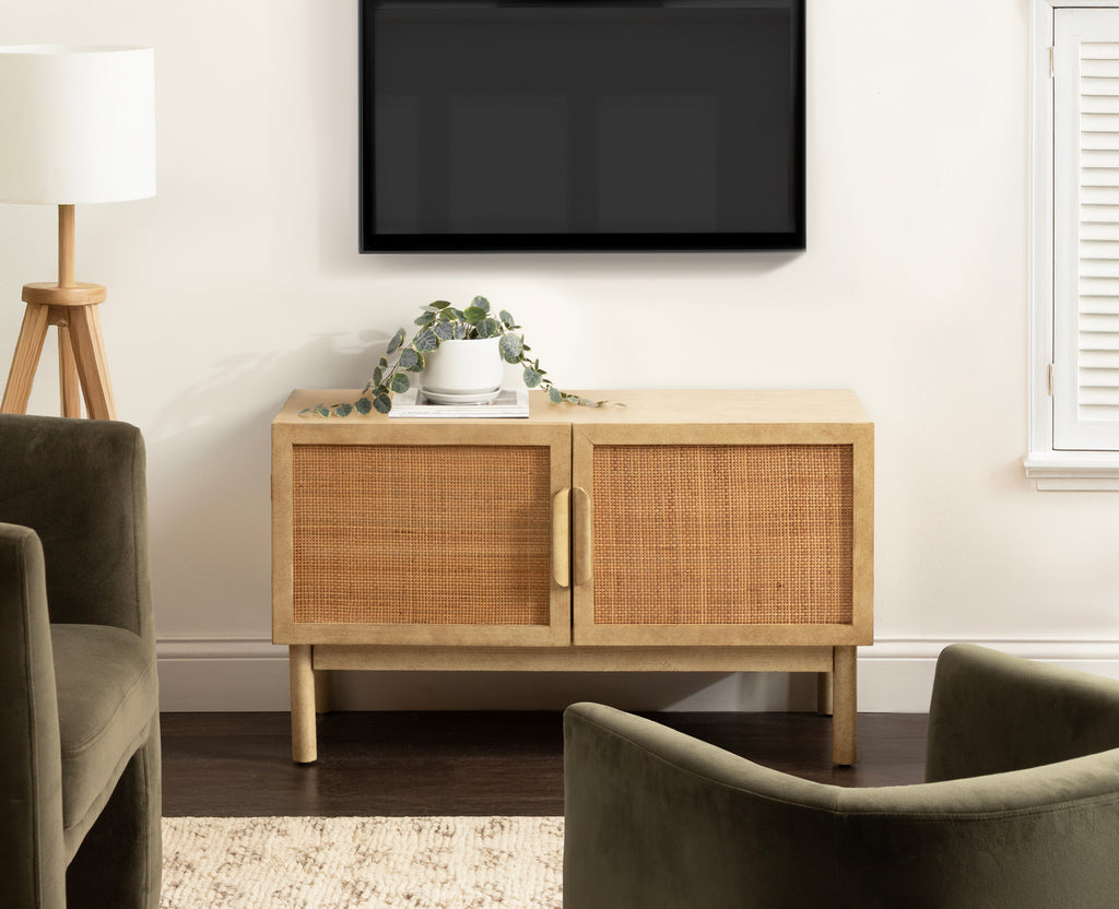 Ori Rattan Console Floor Cabinet