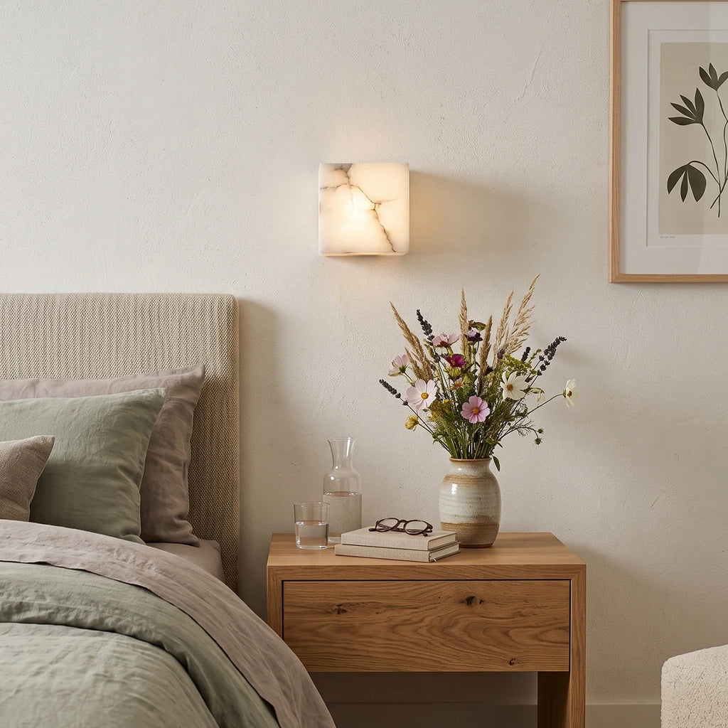 Modern Square Alabaster Wall Lamp