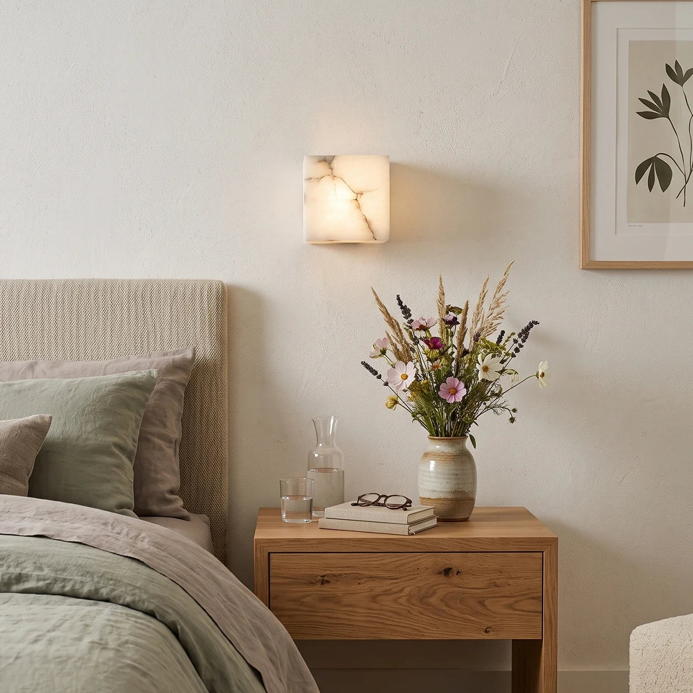 Modern Square Alabaster Wall Lamp