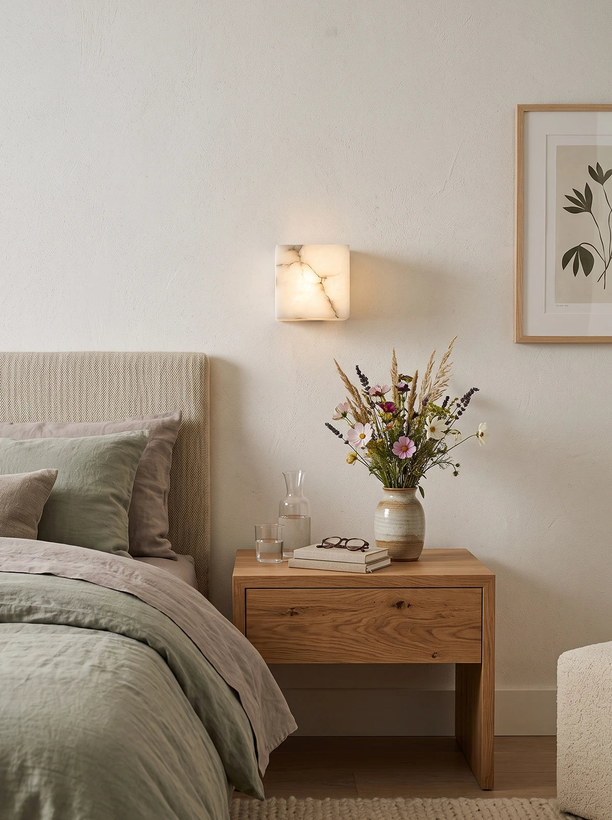 Modern Square Alabaster Wall Lamp