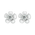 Moissanite 925 Sterling Silver Sakura Stud Earrings VVS1 Screw Back