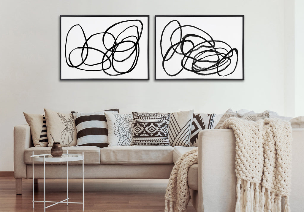 Sylvie Ring of Light and Ring of Light 2 Framed Canvas Art Set by Nikki Chu