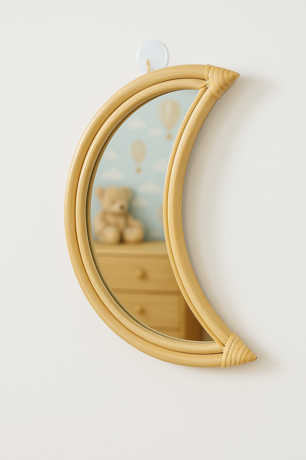 Natural Rattan Moon Wall Mirror