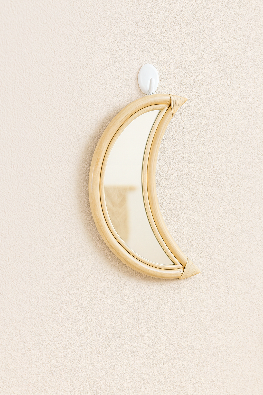 Natural Rattan Moon Wall Mirror