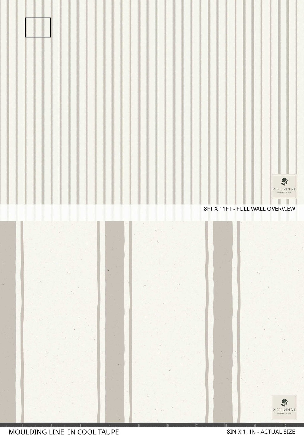 Moulding Line Wallpaper in Cool Taupe