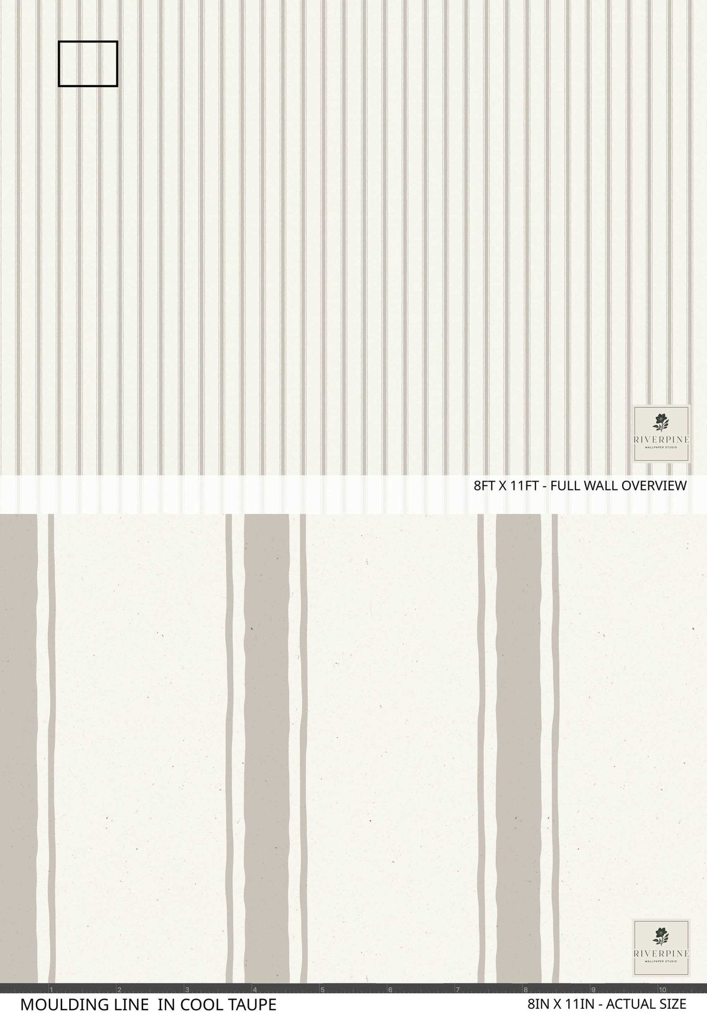 Moulding Line Wallpaper in Cool Taupe