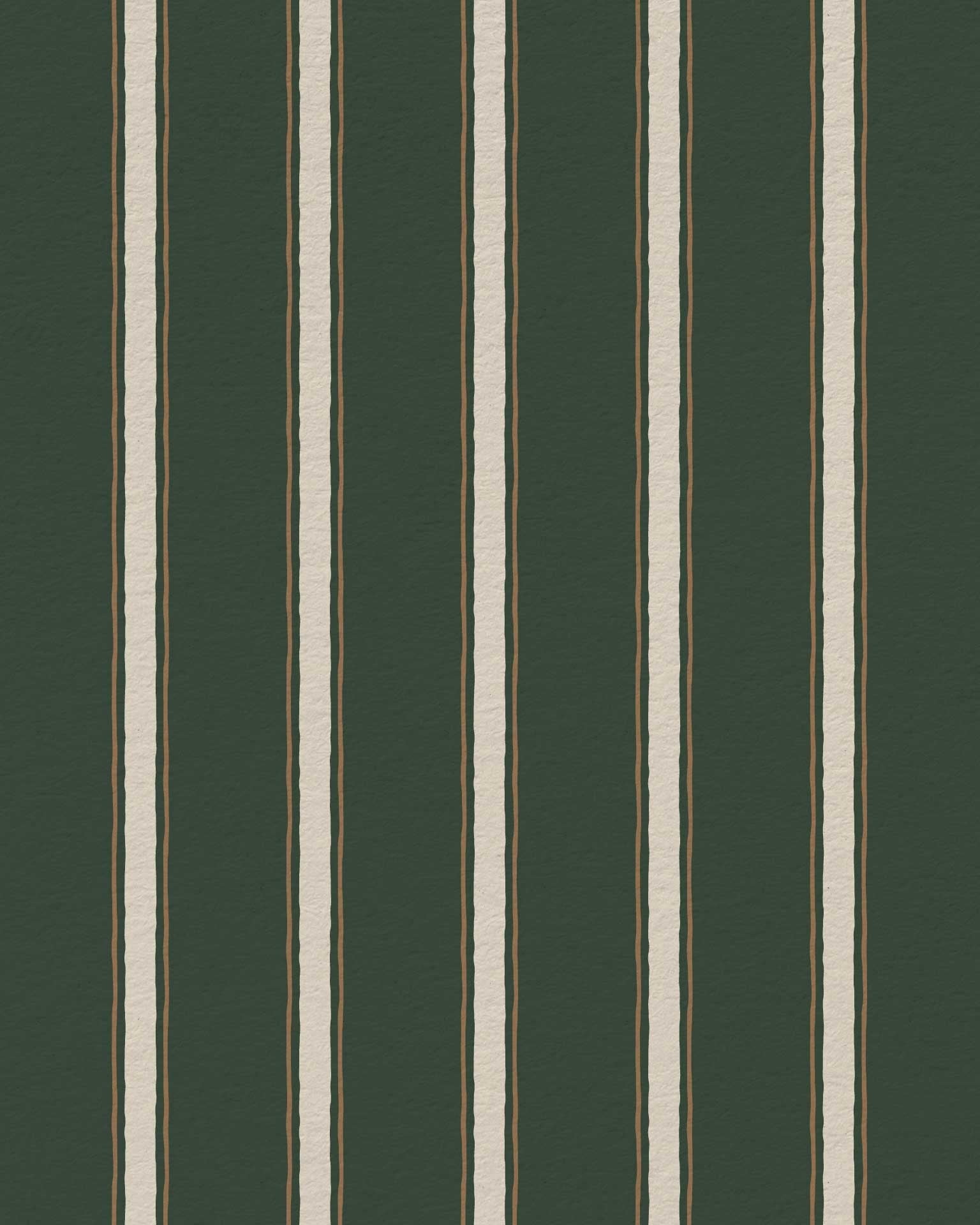Moulding Line Wallpaper in Library Green