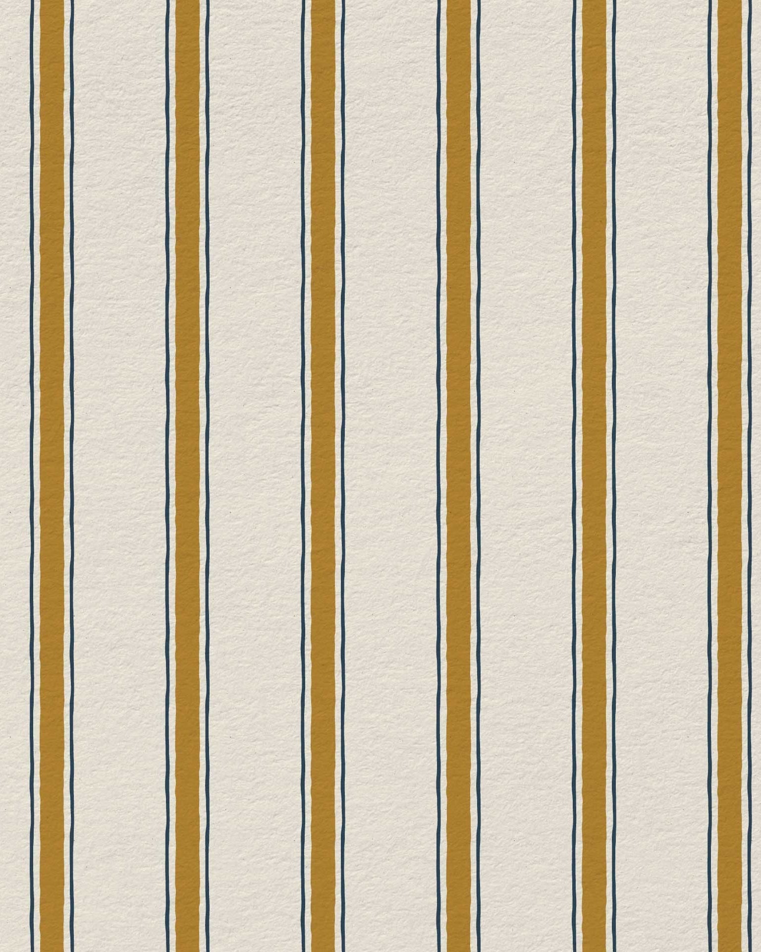 Moulding Line Wallpaper in Ochre Gold