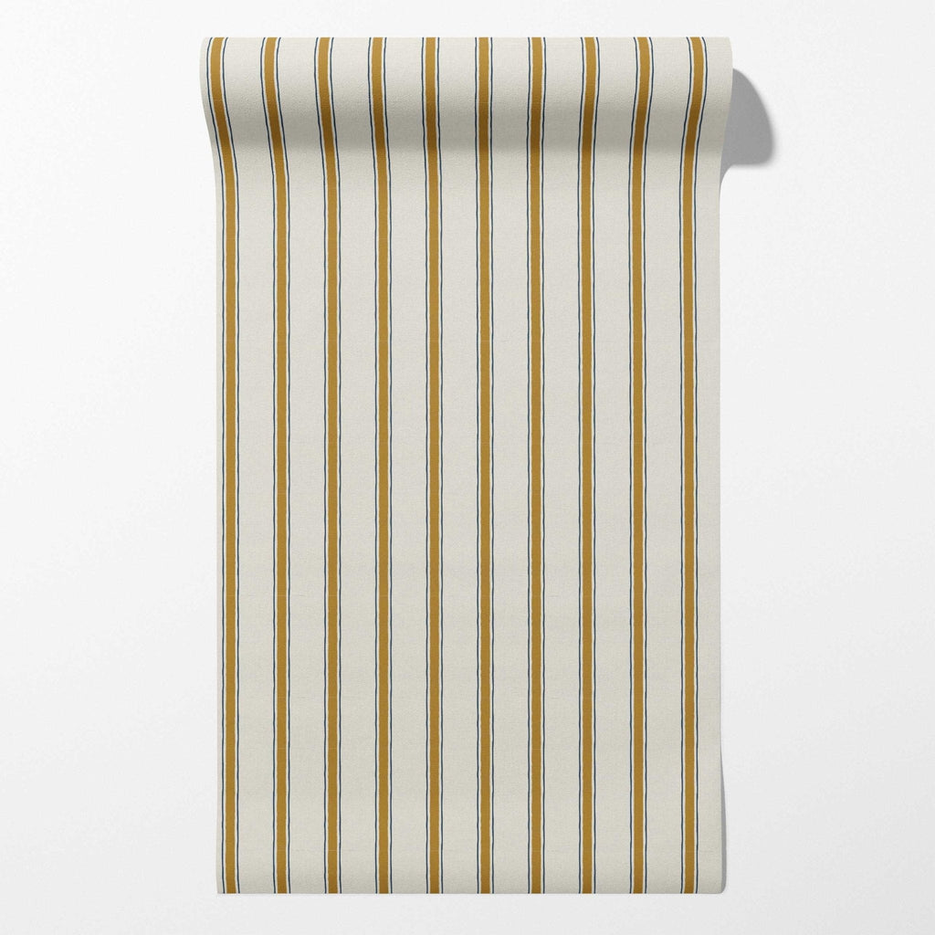 Moulding Line Wallpaper in Ochre Gold