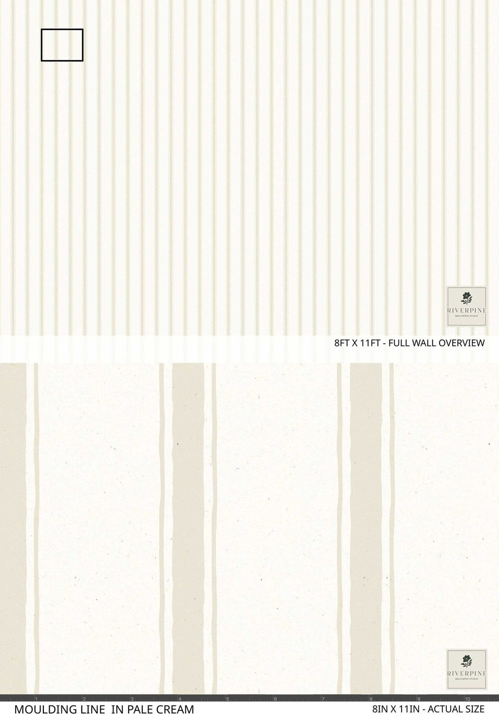 Moulding Line Wallpaper in Pale Cream