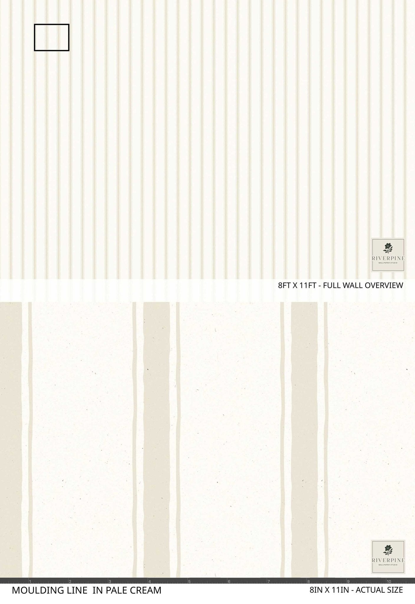 Moulding Line Wallpaper in Pale Cream
