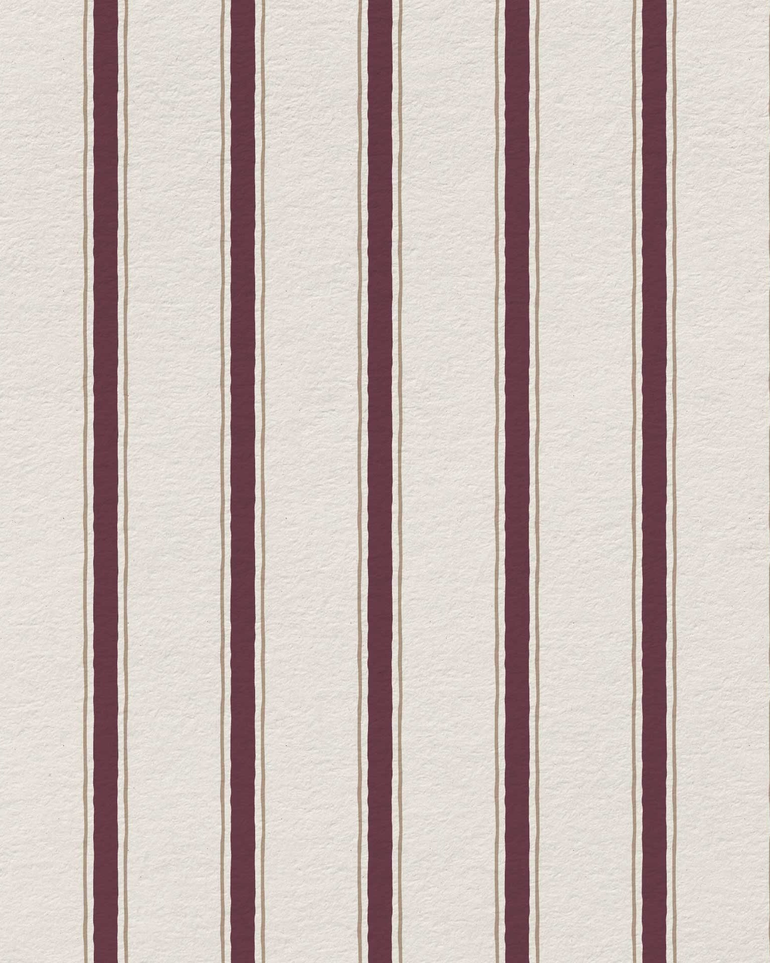 Moulding Line Wallpaper in Plum Red