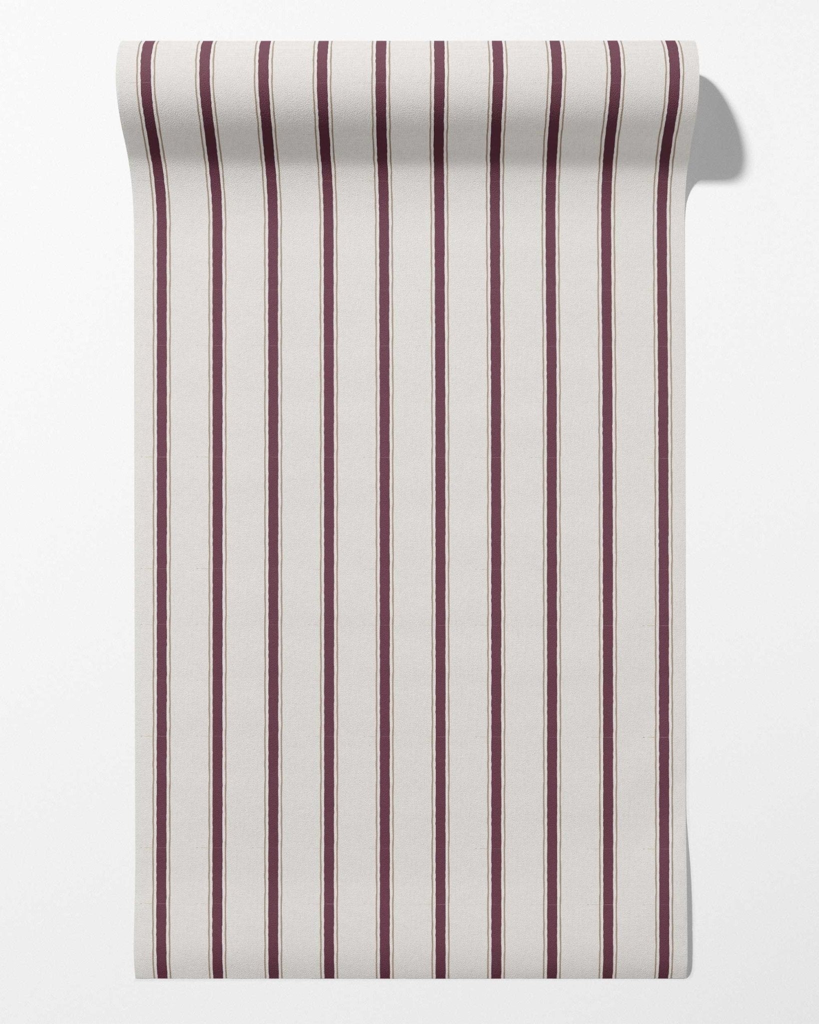 Moulding Line Wallpaper in Plum Red