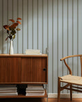 Moulding Line Wallpaper in Stone Blue