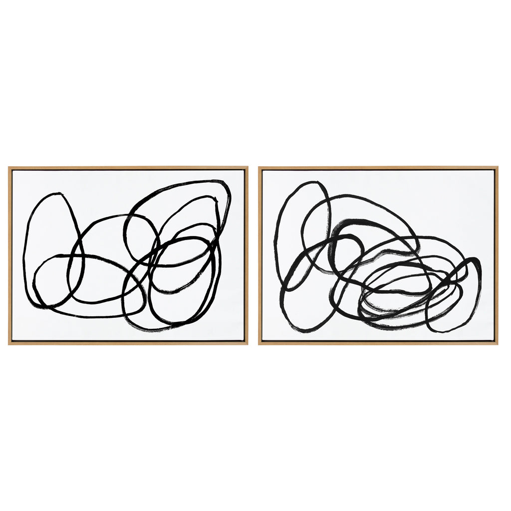 Sylvie Ring of Light and Ring of Light 2 Framed Canvas Art Set by Nikki Chu