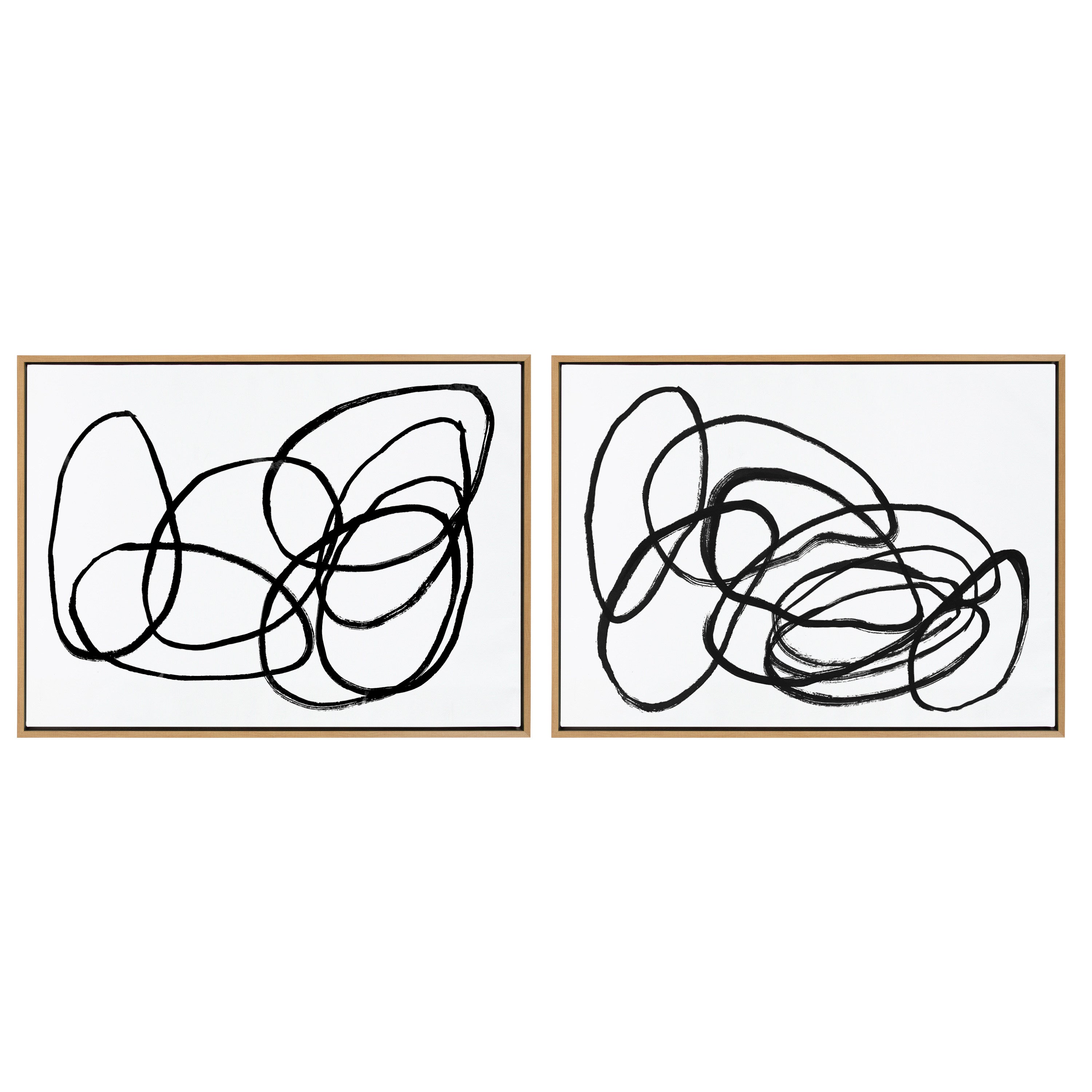 Sylvie Ring of Light and Ring of Light 2 Framed Canvas Art Set by Nikki Chu