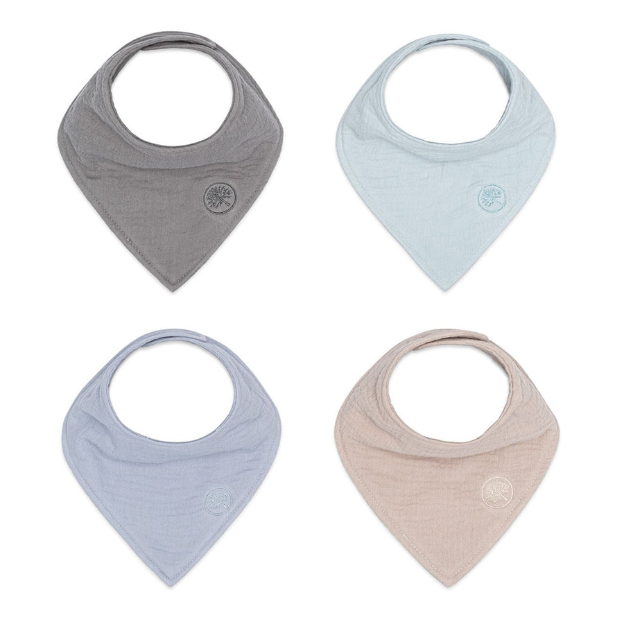 Stormy Muslin Bandana Bibs — 4 Pack