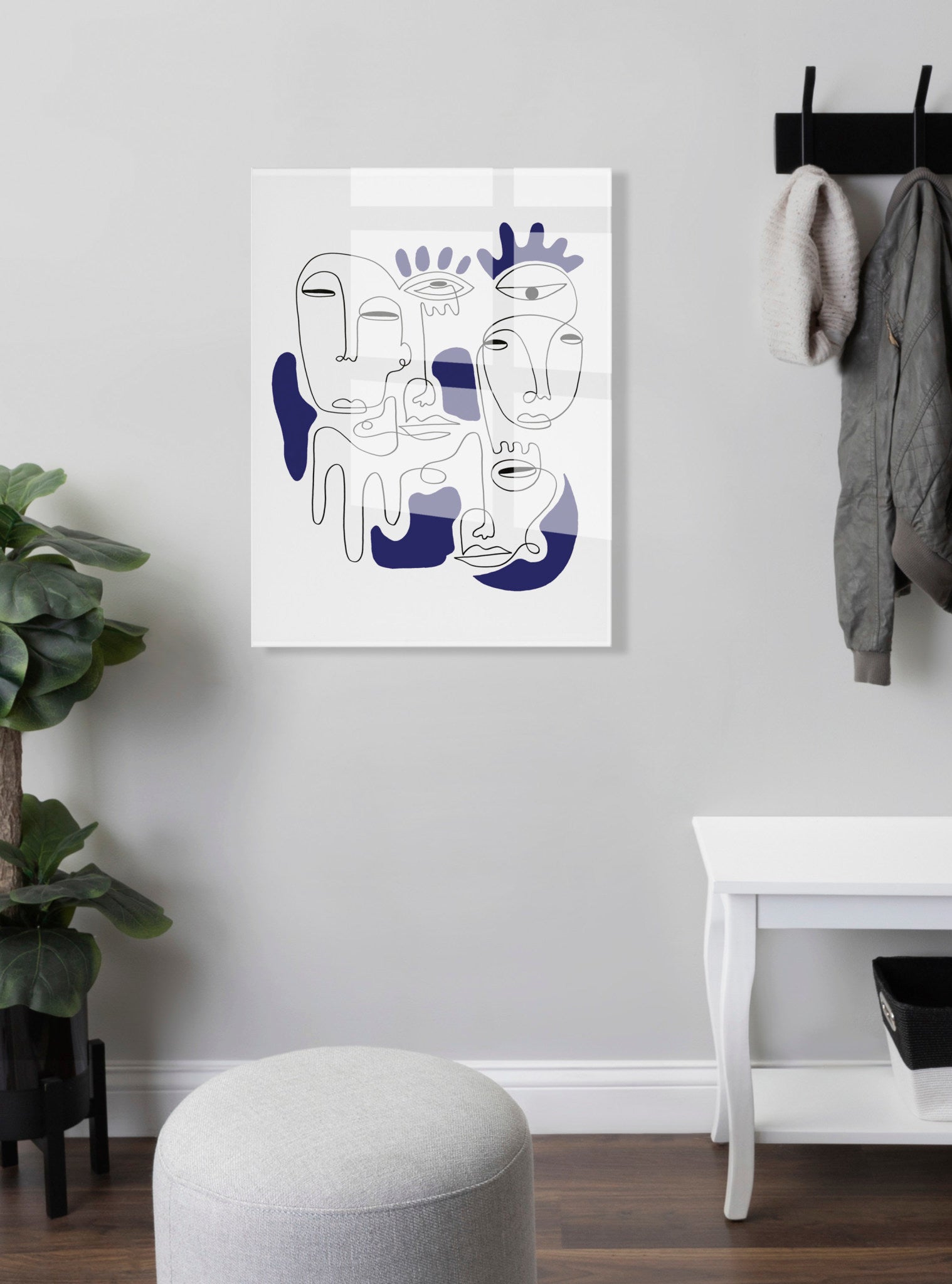 Mystery Blue Floating Acrylic Art by Shatha Al Dafai