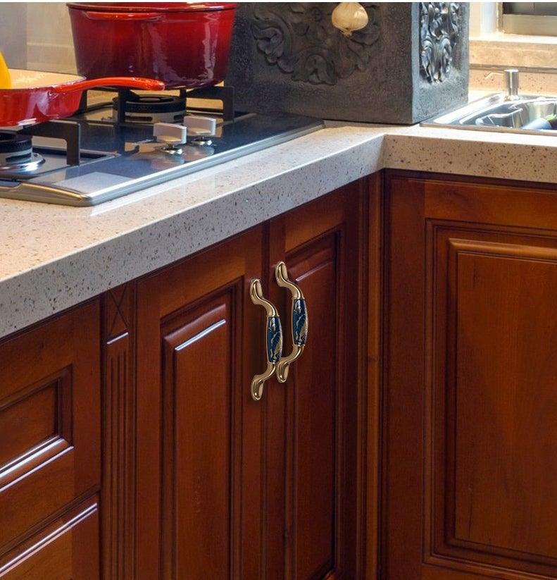 Navy Ceramic Cabinet Pulls