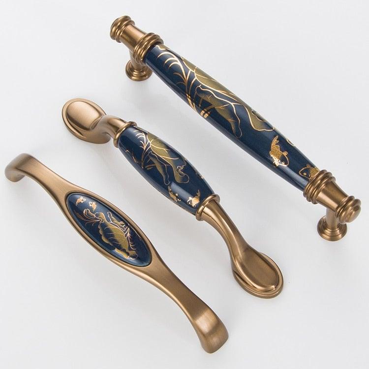 Navy Ceramic Cabinet Pulls