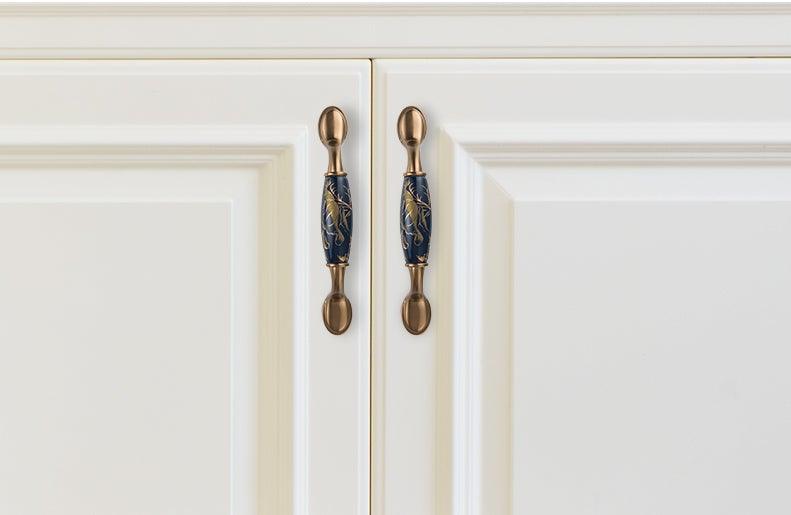 Navy Ceramic Cabinet Pulls