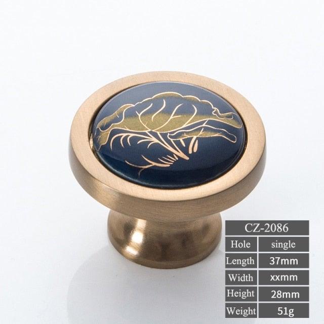 Navy Ceramic Cabinet Pulls